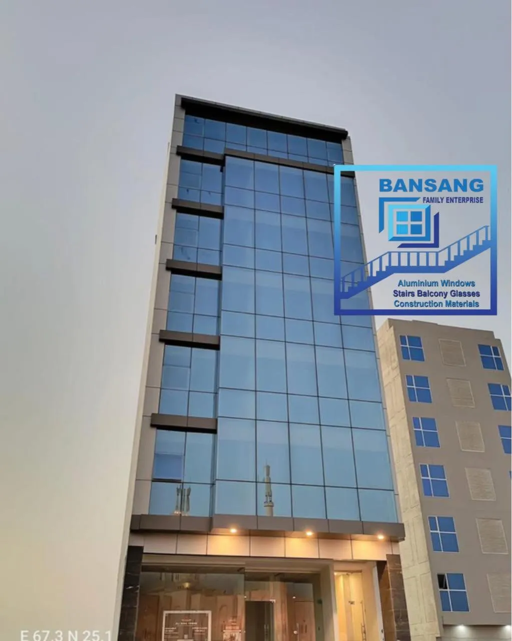 Polished stainless-steel staircase railing fabricated by Bansang Family Enterprise