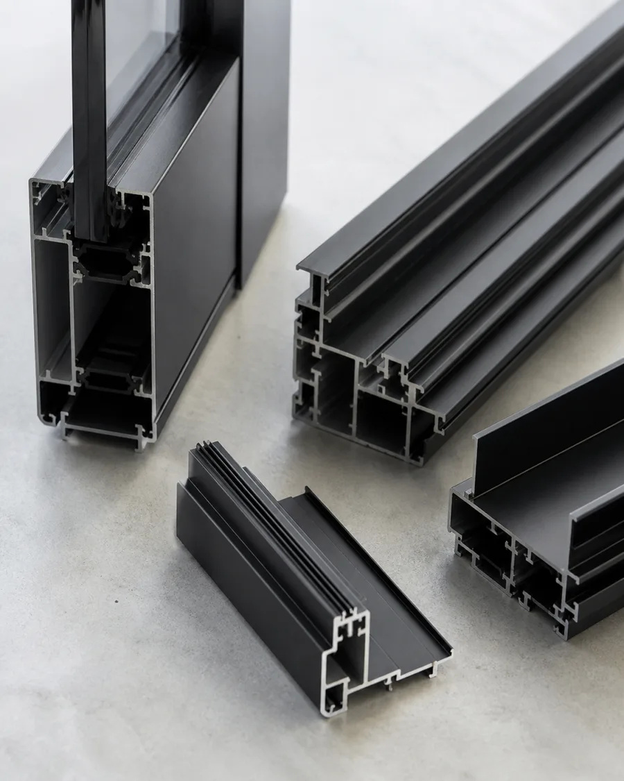 Close-up of aluminium profiles supplied by Bansang Family Enterprise